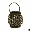 Kynttilänjalka Gift Decor Ruskea Harmaa korihuonekalut Lasi 29,5 x 24 x 22 cm (6 osaa)