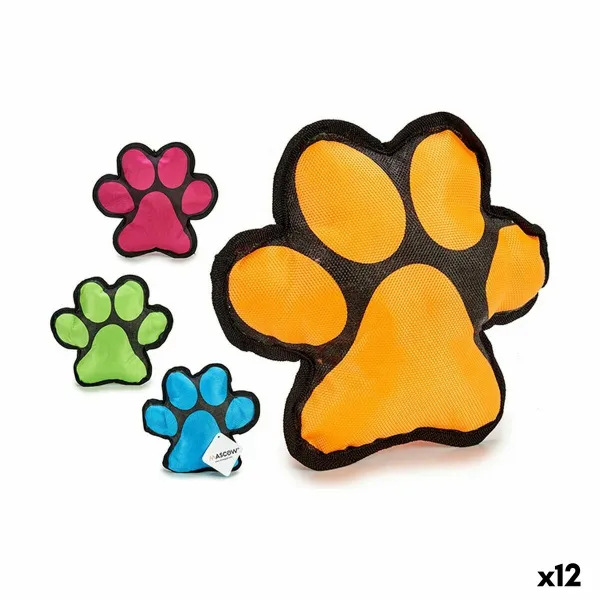 Dog chewing toy Mascow Blue Green Orange Pink 7 x 22 x 22 cm Animal footprints (12 Units)