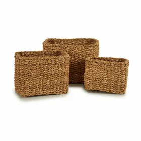 Set of Baskets Gift Decor Brown Marine algae 4 L 8 L 12 L (4 Units)