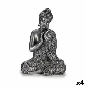 Dekoratīvās figūriņas Gift Decor Sudrabains Sudrabs Buda Sēžu 22 x 33 x 18 cm (4 gb.)