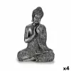 Decorative Figure Gift Decor Silver Buddha Sitting 22 x 33 x 18 cm (4 Units)