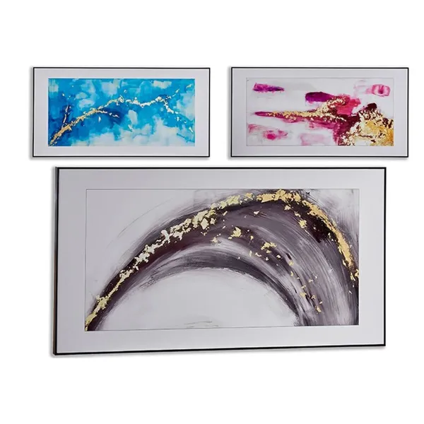 Полотно Gift Decor Синий Коричневый Розовый Абстракция 61,5 x 3 x 121 cm (3 штук)