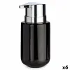 Дозатор мыла Berilo Чёрный Серебристый Металл Керамика 350 ml 7 x 14,5 x 8,5 cm (6 штук)