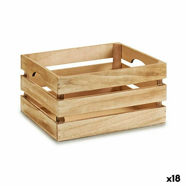 Decorative box Gift Decor Brown Wood Poplar Aspen wood (18 Units)