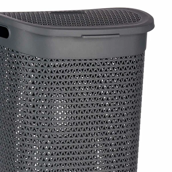 Laundry Basket Kipit Anthracite Plastic 60 L 43,5 x 57,5 x 34 cm 43,5 x 57 x 34 cm (6 Units)