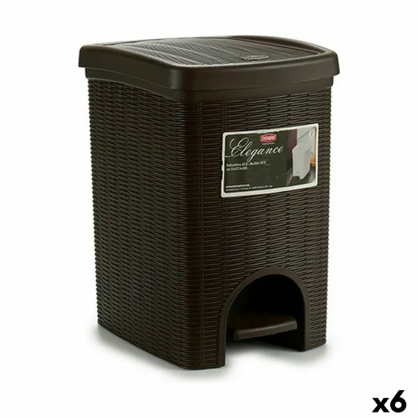 Мусорное ведро с педалью Stefanplast Elegance Коричневый Пластик 20 L (6 штук)