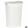 Laundry Basket Kipit White Plastic 60 L 43,5 x 57,5 x 34 cm 43,5 x 57 x 34 cm (6 Units)