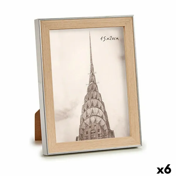 Foto rāmis Gift Decor Brūns Sudrabains Dabisks Stikls polipropilēns (6 gb.)