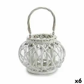 Подсвечник Gift Decor Белый плетеный Cтекло 30 x 19 x 25,5 cm (6 штук)