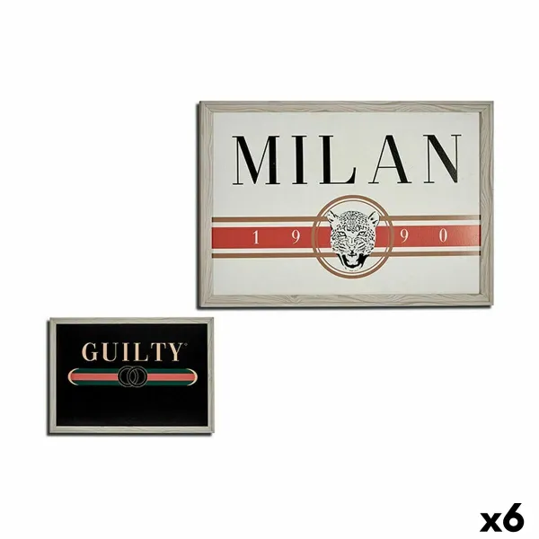 Paveikslas Gift Decor GUILTY MILAN Kreminė drožlių plokštė 46 x 2 x 66 cm (6 vnt.)