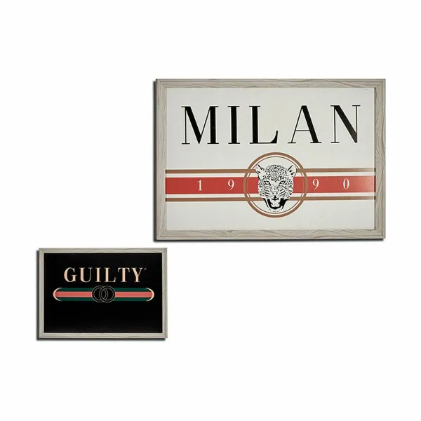 Paveikslas Gift Decor GUILTY MILAN Kreminė drožlių plokštė 46 x 2 x 66 cm (6 vnt.)