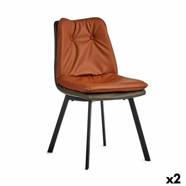 Fotelis Gift Decor Ruda Juoda Pilka Čerpė 62 x 85 x 47 cm Mygtukais (2 vnt.)