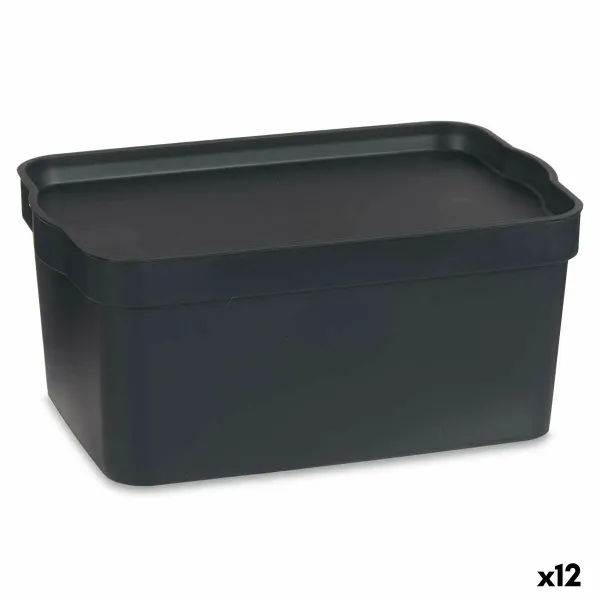 Контейнер для хранения с крышкой Kipit Антрацитный Пластик 7,5 L (12 штук)