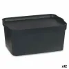 Контейнер для хранения с крышкой Kipit Антрацитный Пластик 7,5 L (12 штук)