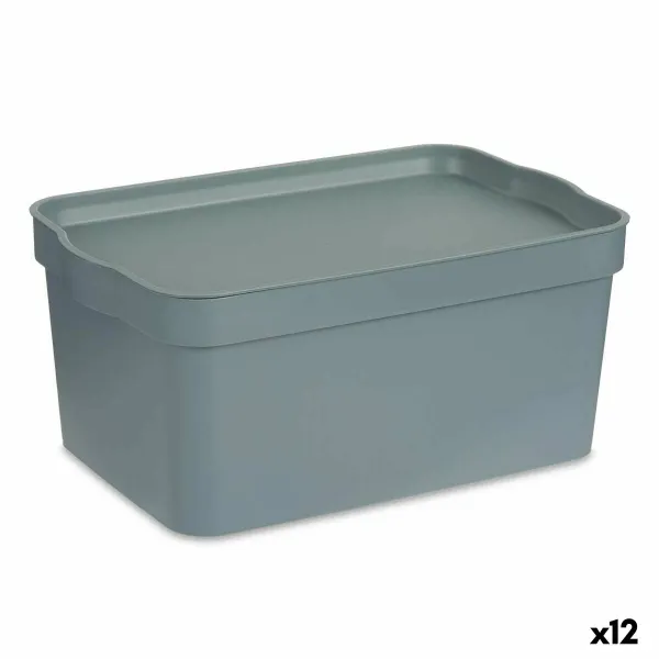 Контейнер для хранения с крышкой Kipit Серый Пластик 7,5 L (12 штук)