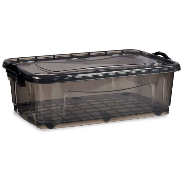 Storage Box with Wheels Kipit Anthracite Plastic 30 L 40 x 20,5 x 63 cm (6 Units)