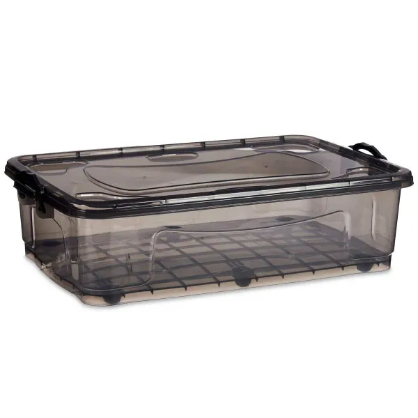 Storage Box with Wheels Kipit Anthracite Plastic 40 L 46,5 x 20 x 72,5 cm (6 Units)