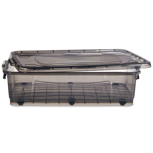 Storage Box with Wheels Kipit Anthracite Plastic 40 L 46,5 x 20 x 72,5 cm (6 Units)