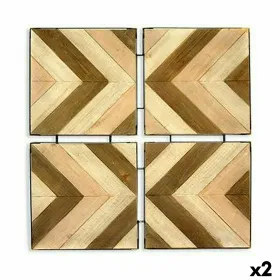 Настенный декор Gift Decor Bafana Коричневый Бежевый 3 x 82,5 x 82,5 cm (2 штук)