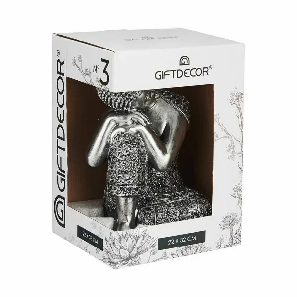 Декоративная фигура Gift Decor Серебристый Серебряный Будда Сидя 20 x 30 x 20 cm (4 штук)