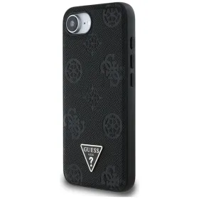 Guess Grained Hot Stamp Peony Triangle Logo MagSafe - Case for iPhone 16e (black)