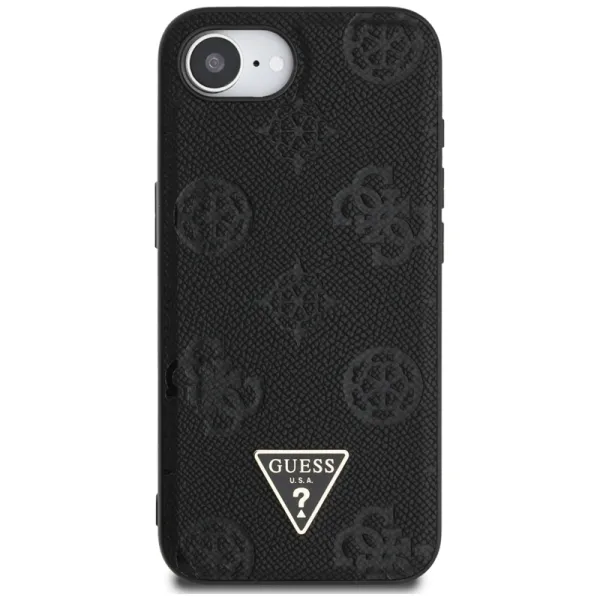 Guess Grained Hot Stamp Peony Triangle Logo MagSafe - Case for iPhone 16e (black)