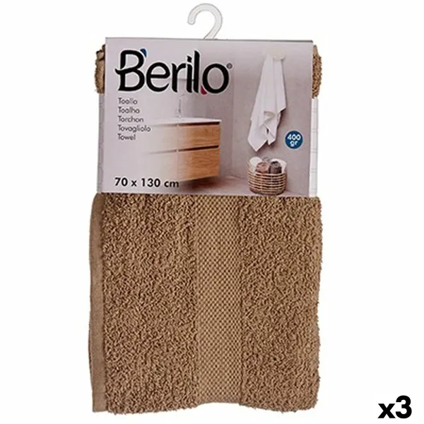 Vonios rankšluostis Berilo Kupranugaris 80 % medvilnė 20 % Poliesteris 70 x 130 cm 35 x 4 x 20 cm (3 vnt.)