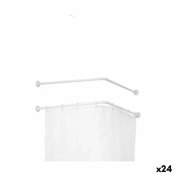 Aizkaru stanga Berilo Balts Alumīnijs 80 cm 5,5 x 96 x 11 cm Dušai (24 gb.)