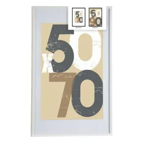 Photo frame Gift Decor White Plastic MDF Wood (6 Units)