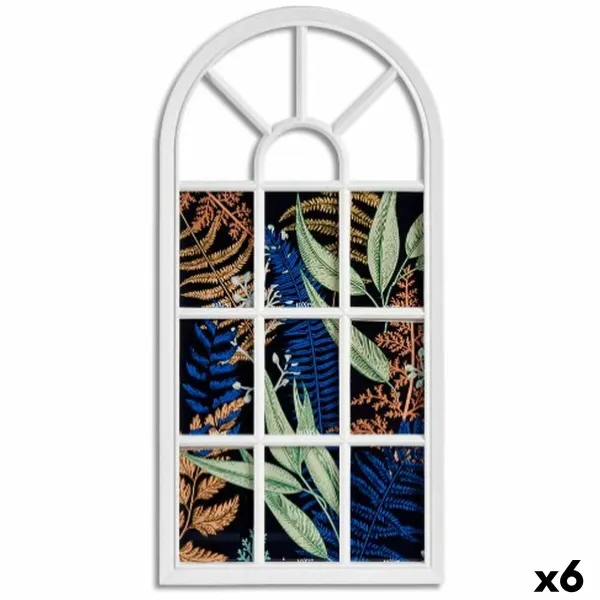 Wall photo frame Gift Decor White Glass Plastic Window (6 Units)