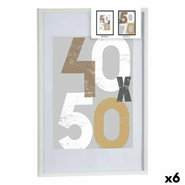 Foto rāmis Gift Decor Balts polistirols Plastmasa Koks MDF 50 x 70 cm (6 gb.)