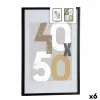 Настенные фоторамки Gift Decor Чёрный полистирол Пластик Деревянный MDF 50 x 70 cm (6 штук)