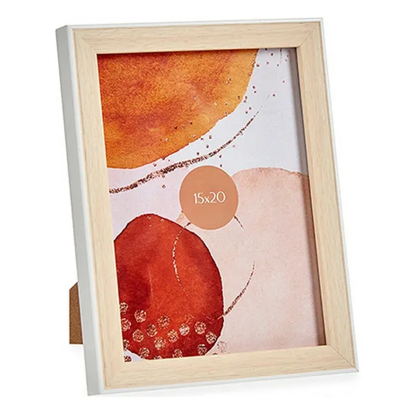 Photo frame Gift Decor White Brown Natural Glass polypropylene (6 Units)