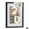Foto rāmīši stiprināšanai pie sienas Gift Decor Melns Stikls Koks MDF 30 x 40 cm (6 gb.)