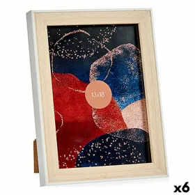 Fotoraam Gift Decor Valge Pruun Naturaalne Klaas polüpropüleen (6 Ühikut)