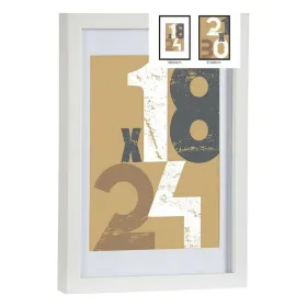 Photo frame Gift Decor White Glass MDF Wood (6 Units)
