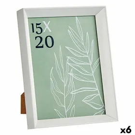 Photo frame Gift Decor White Glass Plastic (6 Units)