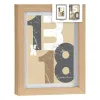 Photo frame Gift Decor Natural Glass MDF Wood (6 Units)