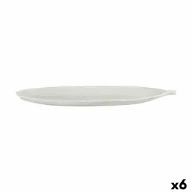 Galda rotājums Gift Decor Balts Koks MDF 49 x 2,7 x 17,3 cm Dekors Augu lapa (6 gb.)
