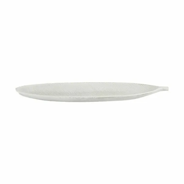 Centerpiece Gift Decor White MDF Wood 49 x 2,7 x 17,3 cm Decoration Leaf of a plant (6 Units)