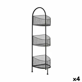 Shelves Gift Decor Black Metal 21,2 x 97 x 28,5 cm (4 Units)