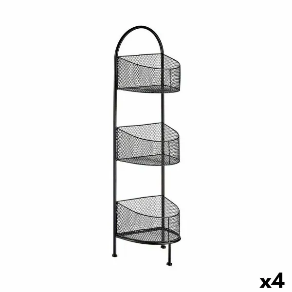 Plaukti Gift Decor Melns Metāls 21,2 x 97 x 28,5 cm (4 gb.)