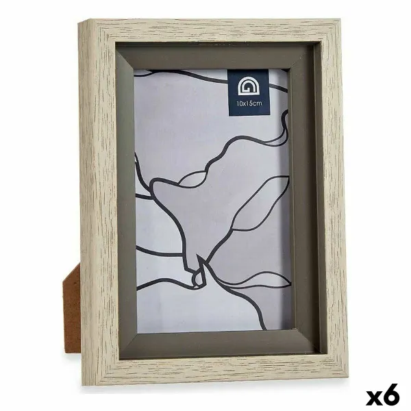 Фото рамка Gift Decor Бежевый Серый Стеклянный Пластик (6 штук)