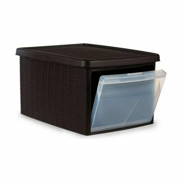Контейнер для хранения с крышкой Stefanplast Elegance Коричневый Пластик Боковой (5 штук)