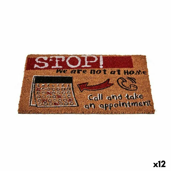 Durų kilimėlis Gift Decor Stop Juoda Raudona Natūralus Kokoso pluoštas 40 x 1,5 x 60 cm (12 vnt.)