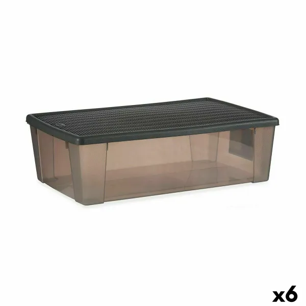 Контейнер для хранения с крышкой Stefanplast Elegance Серый Прозрачный Пластик 30 L (6 штук)