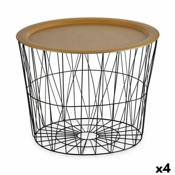 Вспомогательный стол Gift Decor Чёрный Позолоченный 62 x 45,5 x 62 cm (4 штук)
