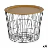 Вспомогательный стол Gift Decor Чёрный Позолоченный 62 x 45,5 x 62 cm (4 штук)