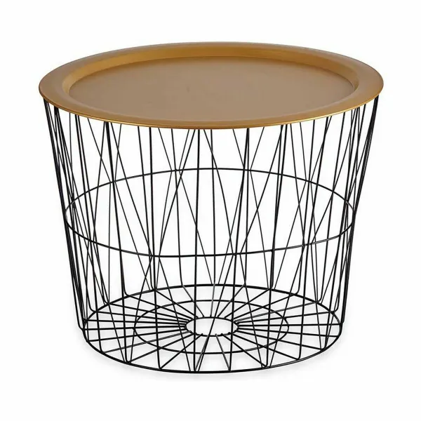 Вспомогательный стол Gift Decor Чёрный Позолоченный 62 x 45,5 x 62 cm (4 штук)