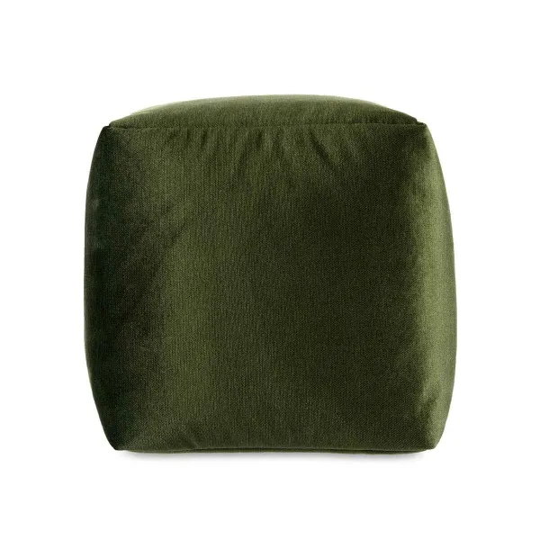 Pouffe Gift Decor Green polystyrene Velvet (4 Units)